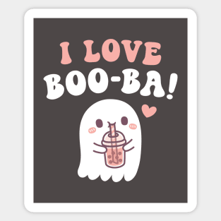 Cute Ghost I Love BOOba Boba Tea Funny Sticker